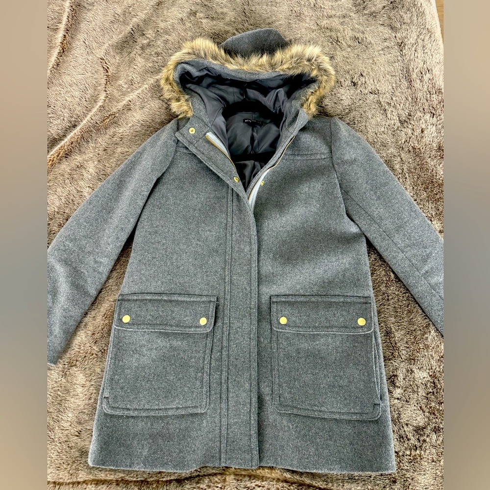 Jcrew wool parka coat